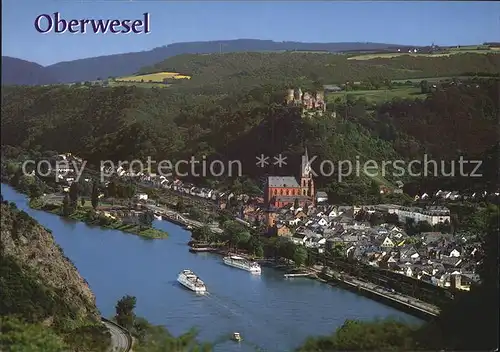 Oberwesel Rhein mit der Schoenburg Kat. Oberwesel am Rhein