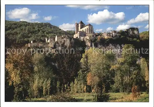 Saint Cirq Lapopie mit Kirche Kat. Saint Cirq Lapopie