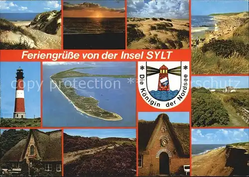 Sylt Fliegeraufnahme Leuchtturm Strand  Kat. Sylt Ost