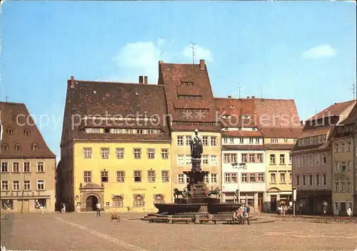 Freiberg Sachsen Obermarkt Brunnen Otto der Reiche Kat. Freiberg