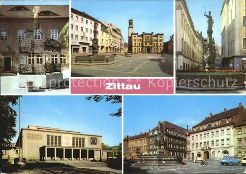 Zittau Gruener Born Stadtmuseum Platz der Jugend Rolandbrunnen Kat. Zittau