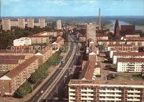 Frankfurt Oder Blick vom Hochhaus zur Karl Marx Strasse Kat. Frankfurt Oder