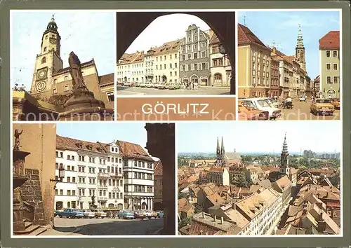 Goerlitz Sachsen Rathausturm Neptun Untermarkt Peterskirche Kat. Goerlitz