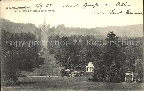 Wilhelmshoehe Kassel Blick von der Schlossterrasse Kat. Kassel