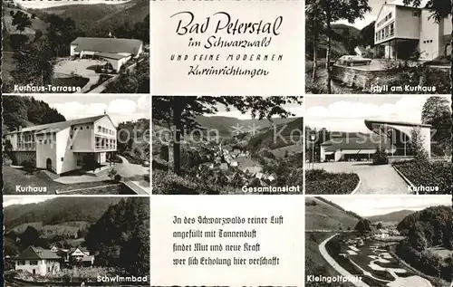 Bad Peterstal Griesbach Kureinrichtungen Schwimmbad Minigolf Gedicht Kat. Bad Peterstal Griesbach