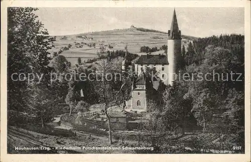 Neuhausen Erzgebirge Kinderheim Purschenstein und Schwartenberg Kat. Neuhausen Erzgebirge