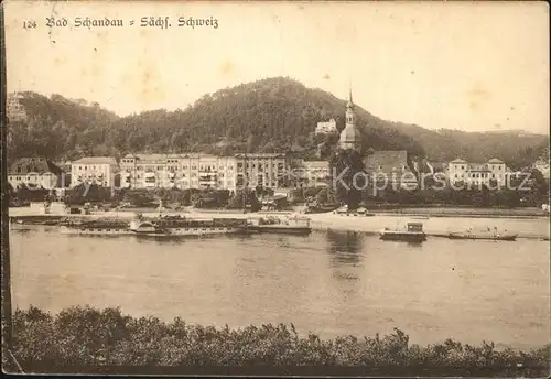 Bad Schandau Partie an der Elbe Kat. Bad Schandau