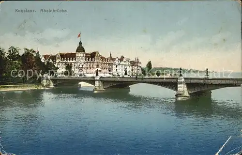 Konstanz Bodensee mit Rheinbruecke Kat. Konstanz