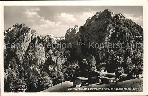 Hohes Brett mit Alpenwirtschaft Vorderbrand Kat. Berchtesgaden