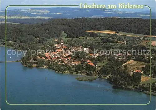 Luescherz Fliegeraufnahme am Bielersee Kat. Luescherz