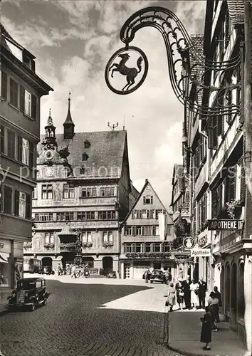 Tuebingen Universitaetsstadt Marktplatz Rathaus Kat. Tuebingen