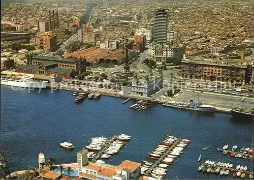 Barcelona Cataluna Puerto y Puerta de la Paz Vista aerea Kat. Barcelona