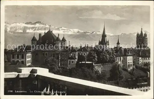 Lausanne VD Chateau Cathedrale Alpes Kat. Lausanne