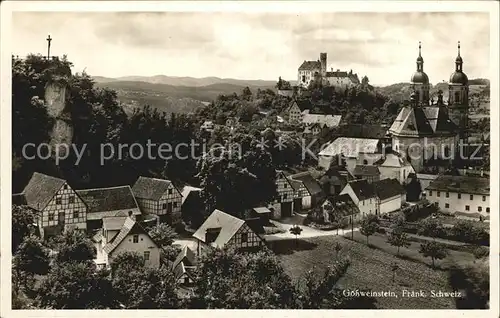 Goessweinstein Ortsblick mit Kirche und Schloss Kat. Goessweinstein