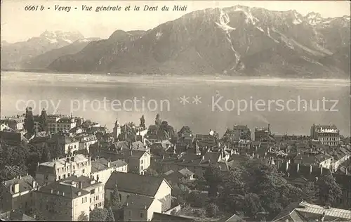 Vevey VD Vue generale et la Dent du Midi Kat. Vevey