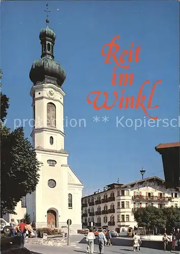 Reit Winkl Ortspartie mit Kirche Kat. Reit im Winkl