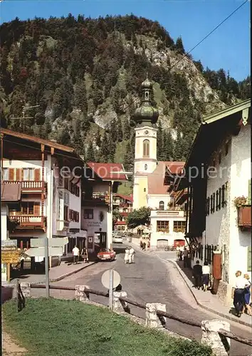 Reit Winkl Dorfstrasse mit Kirche Kat. Reit im Winkl