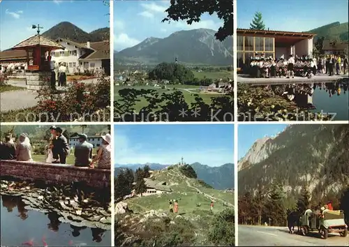 Ruhpolding Kurhaus Rauschberghaus mit Gipfelkreuz Droschkenfahrt Kat. Ruhpolding