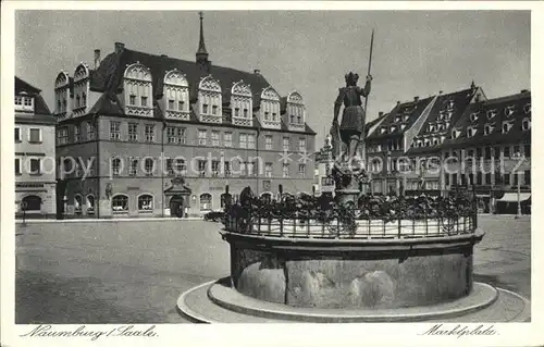 Naumburg Saale Marktplatz Rathaus Wenzelsbrunnen Kat. Naumburg