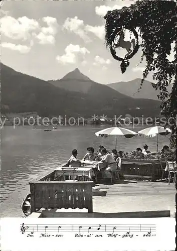 St Wolfgang Wolfgangsee Restaurant Terrasse Weisses Roessl Kat. St. Wolfgang im Salzkammergut