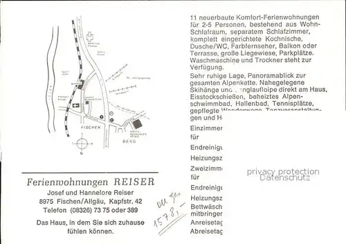 Fischen Allgaeu Ferienwohnung Reiser Zimmer Gaststube Panorama Kat. Fischen i.Allgaeu