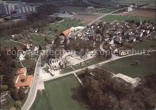 Augst Augusta Raurica Museum mit Roemerhaus Fliegeraufnahme Kat. Augst