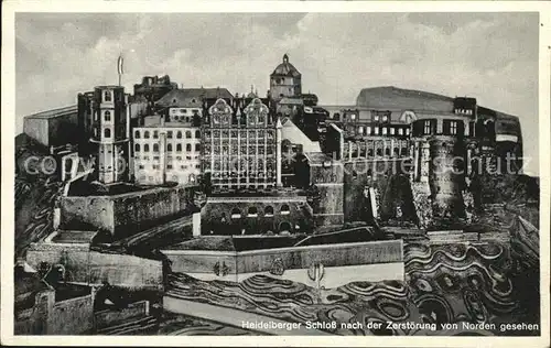 Heidelberg Neckar Heidelberger Schloss nach der Zerstoerung Kat. Heidelberg