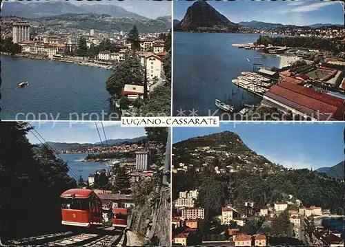 Cassarate Lugano TI Panorama Luganersee Bergbahn Kat. Lugano