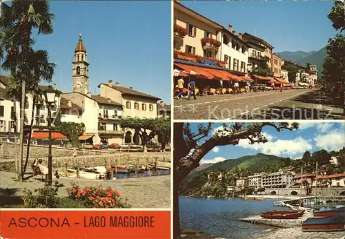 Ascona Lago Maggiore Partie am Hafen Kirche Strassencafes / Ascona /Bz. Locarno