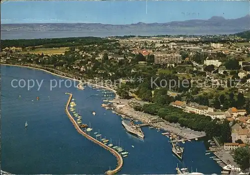 Thonon les Bains Fliegeraufnahme mit Hafen Kat. Thonon les Bains