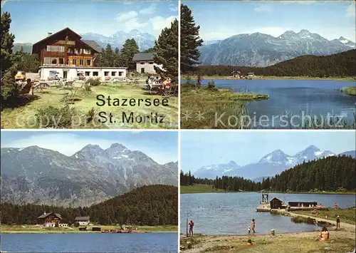 St Moritz GR Restaurant am Stazersee Badestrand Alpenpanorama Kat. St Moritz
