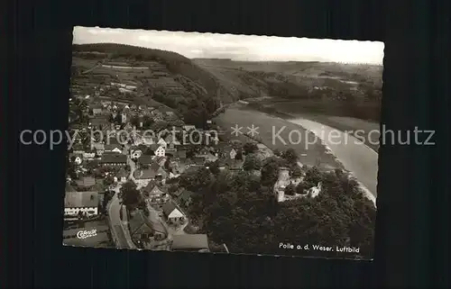 Polle Hotel Restaurant Pensionshaus Zur Burg Luftbild Kat. Polle