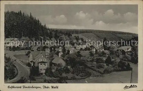 Finsterbergen Blick zum Haus Waldfrieden Kaethe Margarete Hubertus Gruene Aue Kat. Finsterbergen Thueringer Wald