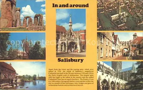 Salisbury In and around the city Stonehenge Cathedral Old Mill Harnham Kat. Salisbury
