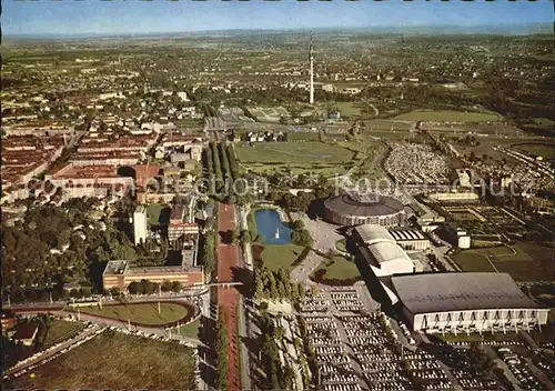 Dortmund Fliegeraufnahme mit Westfalenhalle und Florianturm Kat. Dortmund