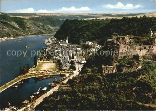 St Goar Panorama Blick auf Burg Rheinfels Rhein Kat. Sankt Goar