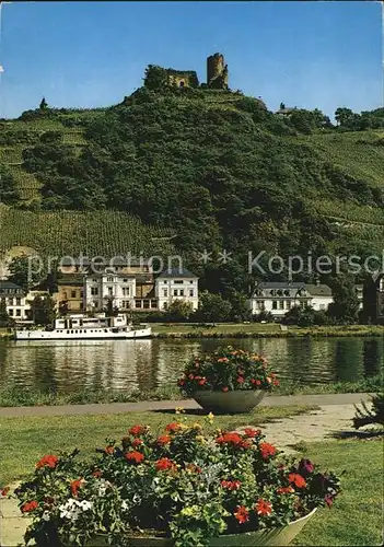 Bernkastel Kues Moselpartie mit Burg Landshut Kat. Bernkastel Kues