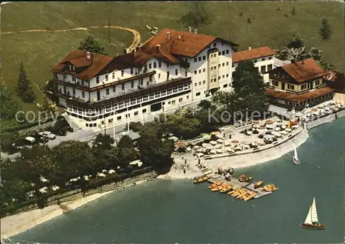 Urfeld Walchensee Strandhotel Fischer am See Fliegeraufnahme Kat. Kochel a.See