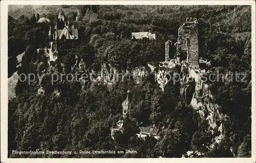 Drachenburg und Ruine Drachenfels am Rhein Kat. Koenigswinter