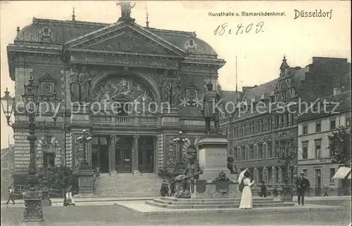 Duesseldorf Kunsthalle mit Bismarckdenkmal Kat. Duesseldorf