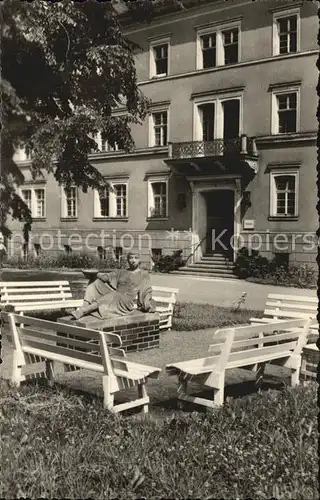 Wiesenbad Badehaus Statue Kat. Thermalbad Wiesenbad