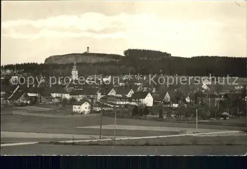 Scheibenberg Ortsansicht mit Kirche Handabzug Kat. Scheibenberg Erzgebirge