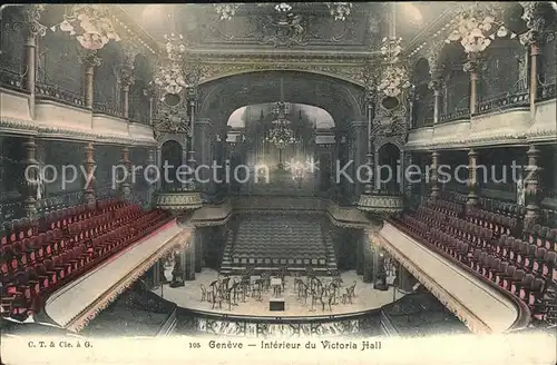 Geneve GE Interieur du Victoria Hall Kat. Geneve