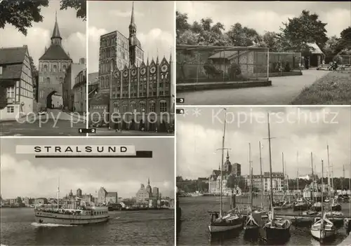 Stralsund Mecklenburg Vorpommern Kuetertor Jugendherberge Rathaus Alter Markt Fasanerie Hafen Segelboote Kat. Stralsund