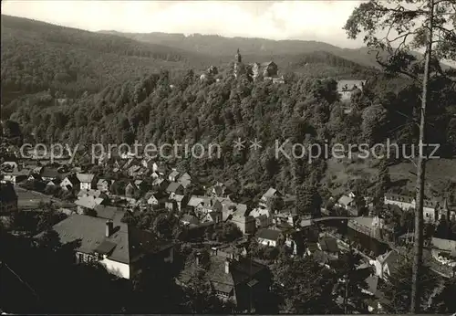 Schwarzburg Thueringer Wald Blick ueber die Stadt Kat. Schwarzburg