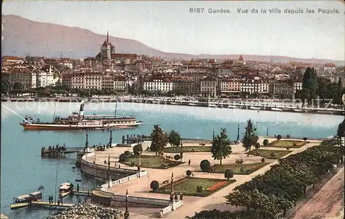 Geneve GE Vue de la ville depuis les Paquis Kat. Geneve