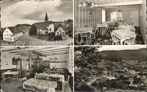 Michelbach Murgtal Gaggenau Gasthaus und Pension zum Engel Ortsansicht mit Kirche Kat. Gaggenau