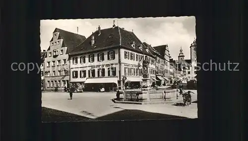 Bad Mergentheim Marktplatz mit Burgstrasse Brunnen Kat. Bad Mergentheim