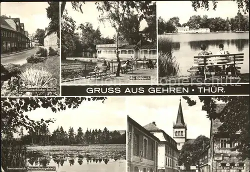 Gehren Thueringen Grossbreitenbacher Strasse Seerosenteich Rathaus Am Bodenteich  Kat. Gehren Thueringen