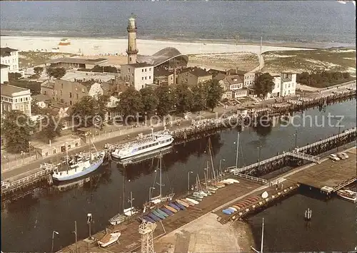 Warnemuende Ostseebad Alter Strom Luftbildserie der Interflug Kat. Rostock